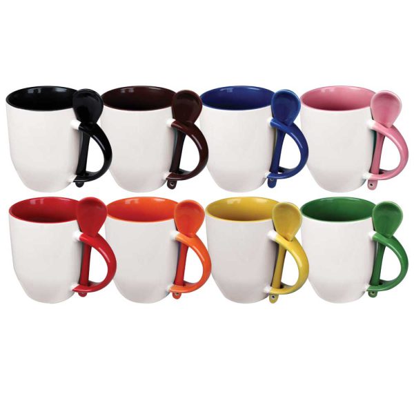 Ceramic Mugs with Spoon