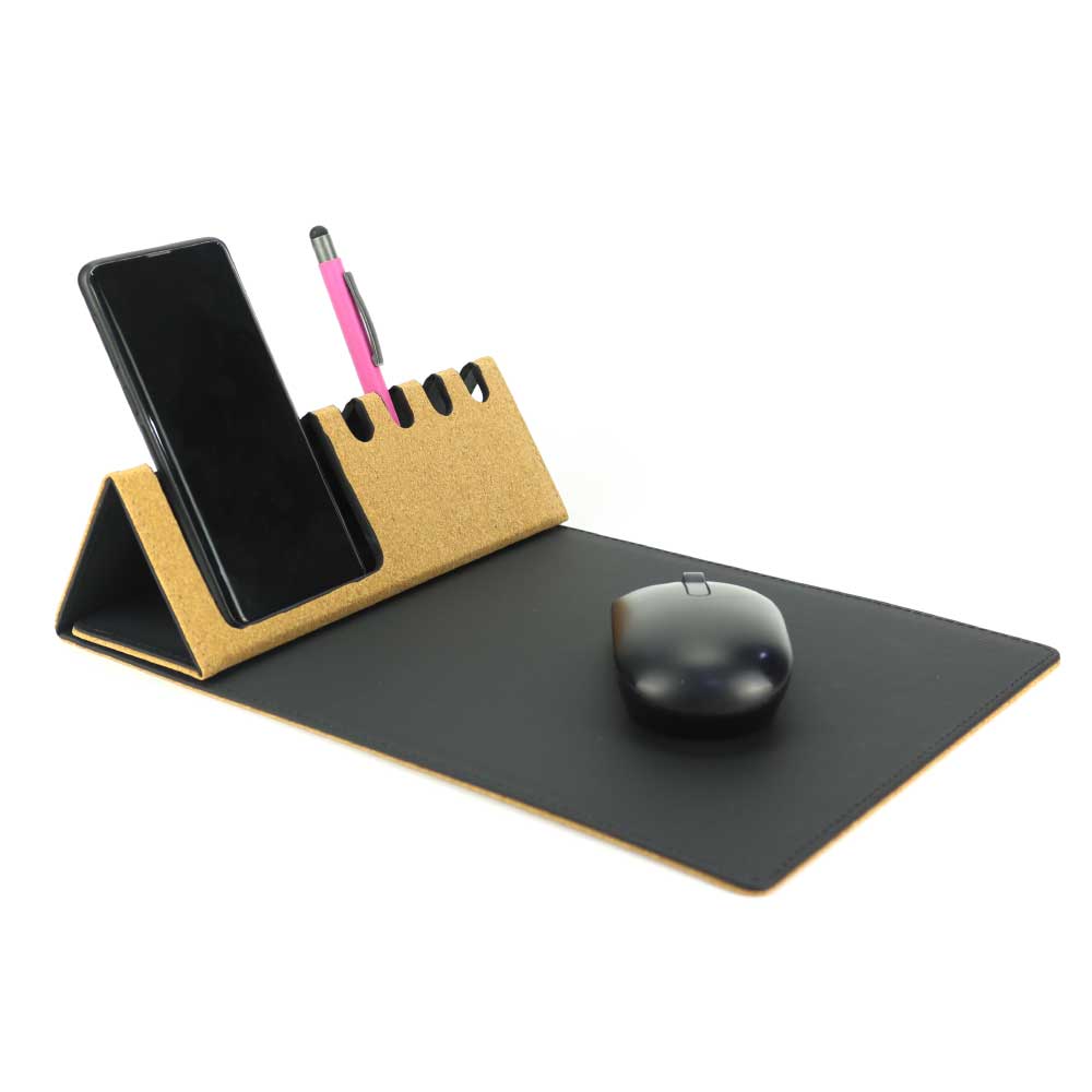 Multi Function Foldable Cork+PU Mousepad