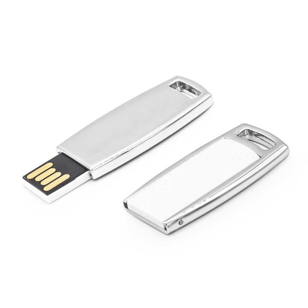 Thin White Metal Case USB Flash